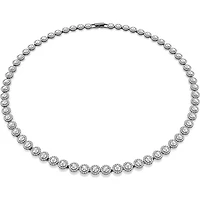 Swarovski - Una necklace, Round cut, Long, White, Ruthenium plated - 5681057