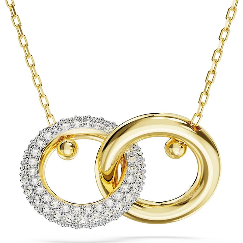 Swarovski - Dextera pendant, Interlocking loop, White, Gold-tone plated - 5668820