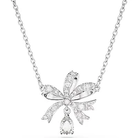 Swarovski Volta Necklace, Bow, Small, White, Rhodium Plated - 5647583 - Discontinued