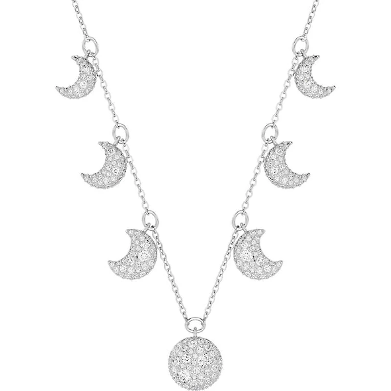 Swarovski Luna choker, Moon, White, Rhodium plated 5666178 - Discontinued