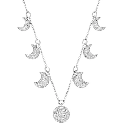 Swarovski  Luna choker, Moon, White, Rhodium plated 5666178 - Discontinued