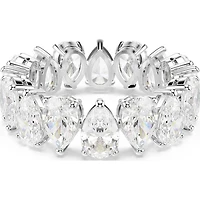Matrix Vittore ring, Pear cut, White, Silver-tone finish - 52