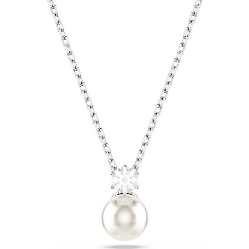 Swarovski - Matrix pendant, Crystal pearl, Round cut, White, Rhodium plated - 5693897