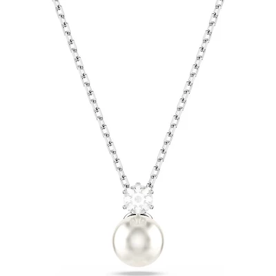 Swarovski - Matrix pendant, Crystal pearl, Round cut, White, Rhodium plated - 5693897