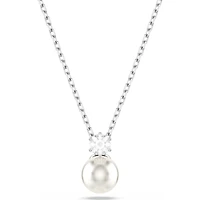 Swarovski - Matrix pendant, Crystal pearl, Round cut, White, Rhodium plated - 5693897