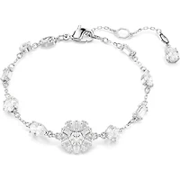 Swarovski - Idyllia bracelet, Mixed cuts, Snowflake, White, Rhodium plated - 5691485