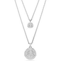Swarovski Meteora layered pendant, White, Rhodium plated 5684244