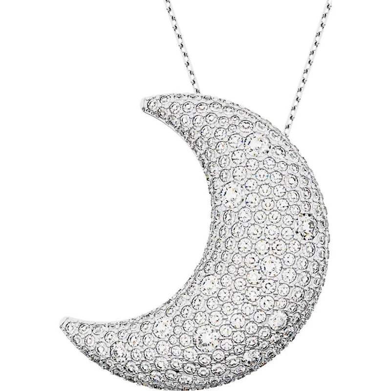 Swarovski - Luna pendant, Moon, White, Rhodium plated - 5674895 - Discontinued