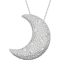 Swarovski - Luna pendant, Moon, White, Rhodium plated - 5674895 - Discontinued