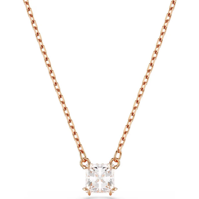 Swarovski - Stilla pendant, Square cut, White, Rose gold-tone plated 5701904