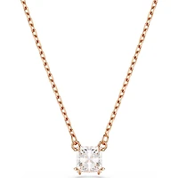 Swarovski -   Stilla pendant, Square cut, White, Rose gold-tone plated 5701904