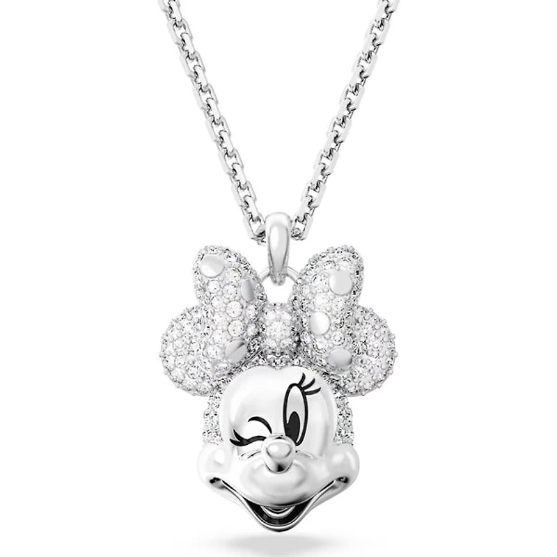 Swarovski Disney 100 - Minnie Mouse pendant, White, Rhodium plated - 5667612 - Discontinued