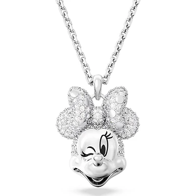 Swarovski Disney 100 - Minnie Mouse pendant, White, Rhodium plated - 5667612 - Discontinued