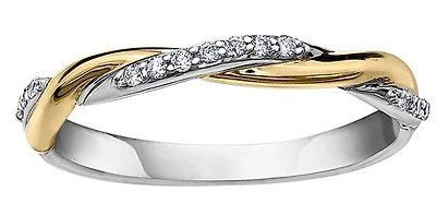 10K White and Yellow Gold cttw Diamond Ring