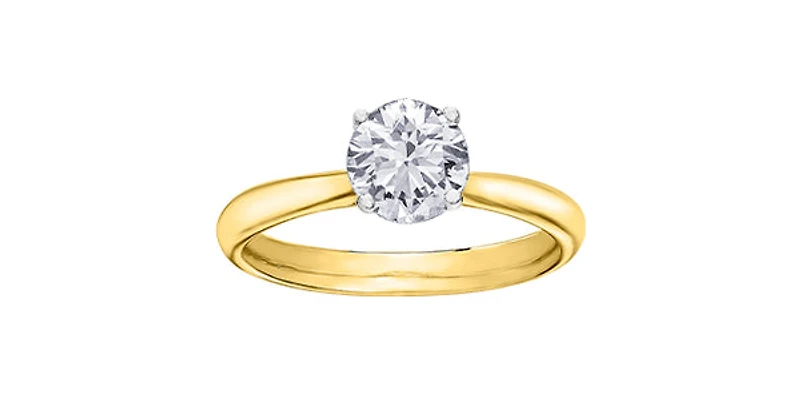 14K Yellow and White Gold 0.31cttw Canadian Diamond Ring - 4
