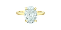 14K Yellow Gold 3.09Cttw Lab Grown Oval Cut Diamond Engagement Ring With Hidden Halo - / White