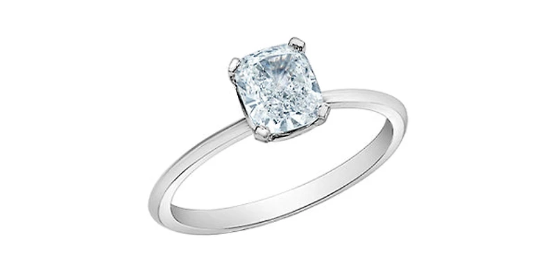 14K White Gold 1.08 cttw Lab Grown Cushion Cut Diamond Ring - 4 /