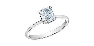 14K White Gold 1.08 cttw Lab Grown Cushion Cut Diamond Ring - 4 /