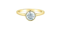 14K Yellow Gold Cttw Lab Grown Round Cut Diamond Engagement Ring