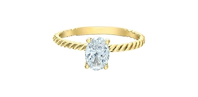 14K Yellow Gold 0.70cttw Oval Cut Lab Grown Diamond Ring
