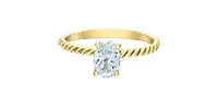 14K Yellow Gold 0.70cttw Oval Cut Lab Grown Diamond Ring