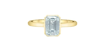 18K Yellow Gold 1.59 CT Lab Grown Emerald Cut Diamond Ring - 4 /