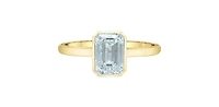 18K Yellow Gold 1.59 CT Lab Grown Emerald Cut Diamond Ring - 4 /