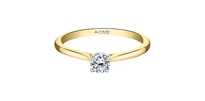 18K Yellow Gold 0.20cttw Canadian Diamond Engagement Ring, 6.5 - / White