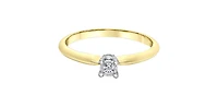 10K Yellow Gold 0.05Cttw Round Cut Illusion Set Diamond Engagement Ring - / White