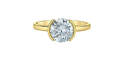 14K Yellow Gold Lab Grown Diamond Hidden Halo Ring - / 4.5