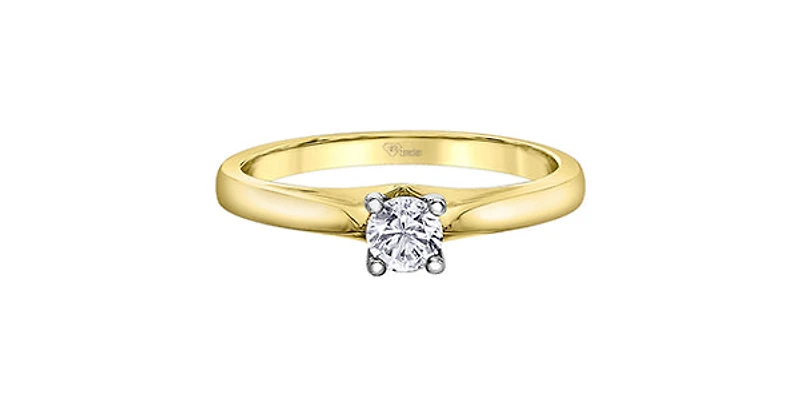 14K Yellow & White Gold 0.25cttw Canadian Diamond Engagement Ring - / 4.5