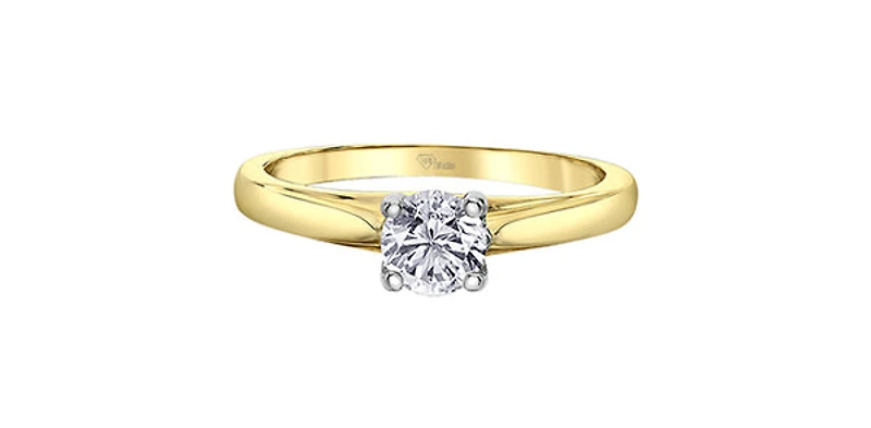 14K Yellow & White Gold 0.70cttw Canadian Diamond Engagement Ring