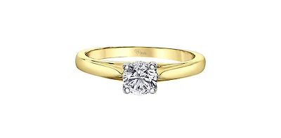 14K Yellow & White Gold 0.70cttw Canadian Diamond Engagement Ring