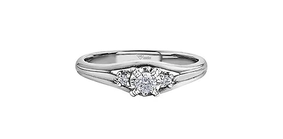 10K White Gold 0.18cttw Canadian Diamond Engagement Ring