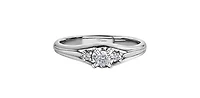 10K White Gold 0.18cttw Canadian Diamond Engagement Ring