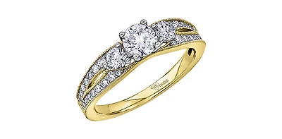 14K Yellow Gold and White Gold Maple Leaf Diamonds - 4 / yellow gold