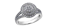 14K White Gold 0.66cttw Diamond Halo Engagement Ring - 4.5 / 14K Rose Gold