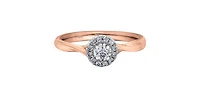 10K Rose Gold 0.30cttw Canadian Diamond Engagement Ring - / White