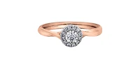 10K  Rose Gold 0.20cttw Canadian Diamond Engagement Ring - / White