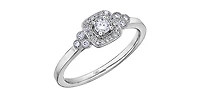 10K White Gold 0.23cttw Canadian Diamond Engagement Ring, 6.5 - / 14K