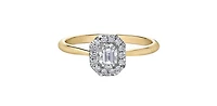 10K Yellow & White Gold 0.19cttw Diamond Engagement Ring - 4.5
