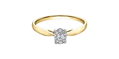 10K Yellow & White Gold 0.11cttw Diamond Engagement Ring