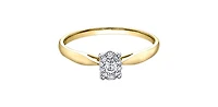 10K Yellow & White Gold 0.11cttw Diamond Engagement Ring