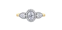 14K Yellow & White Gold 1.00cttw Diamond Engagement Ring