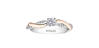 18K White & Rose Gold 1.14cttw Round Brilliant Cut Canadian Diamond Engagement Ring