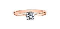 18K Rose Gold 1.05cttw Round Brilliant Cut Canadian Diamond Engagement Ring - / White