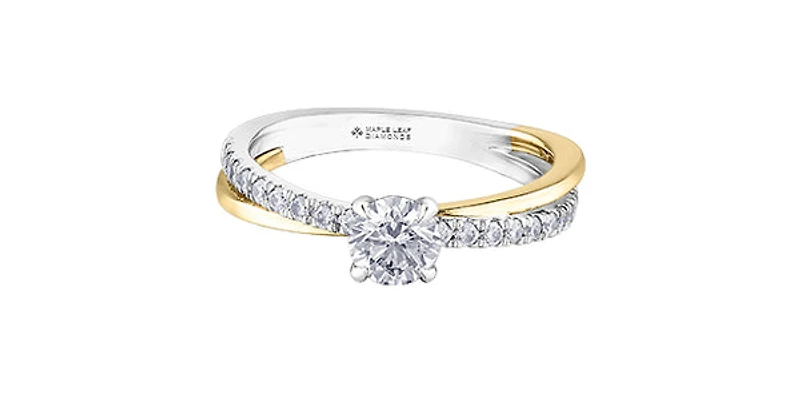 18K Yellow Gold 0.75cttw Round Brilliant Cut Canadian Diamond Engagement Ring