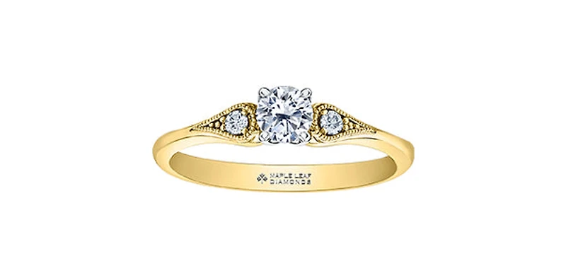 18K Yellow Gold 0.35cttw Canadian Diamond Engagement Ring - / 4.5