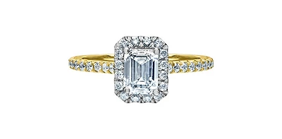14K Yellow Gold 0.91cttw Lab Grown Diamond Engagement Ring - / 4.5
