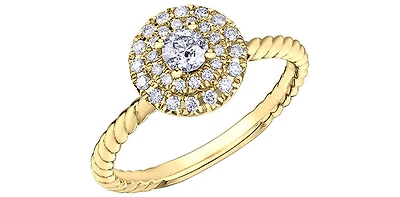 10K  Yellow Gold 0.35cttw Canadian Diamond Engagement Ring, 6.5 - / White